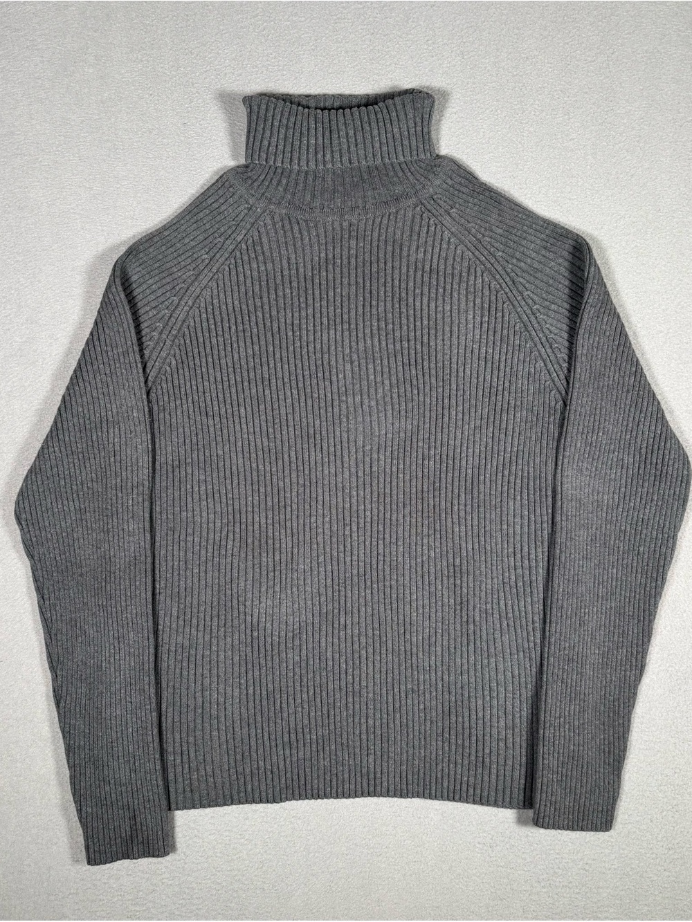 Vintage Jeanne Pierre Ribbed Turtleneck Sweater Women’s Large Gray Long Sleeve